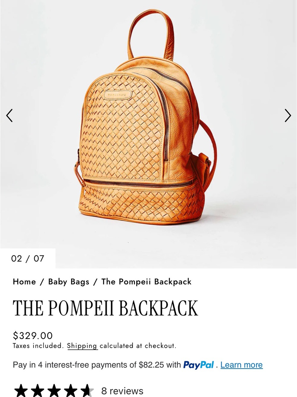Backpack - Orange Leather Woven Backpack